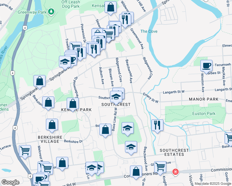map of restaurants, bars, coffee shops, grocery stores, and more near in London