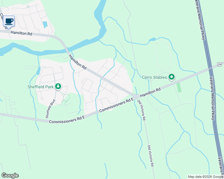 map of restaurants, bars, coffee shops, grocery stores, and more near 3023 Doyle Drive in London