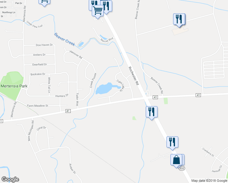 map of restaurants, bars, coffee shops, grocery stores, and more near 6002 Calm Lake Drive in Farmington