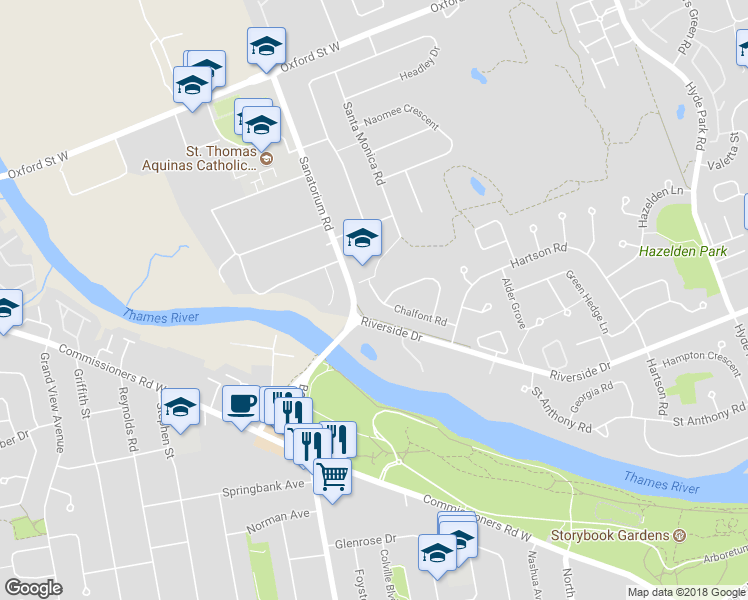 map of restaurants, bars, coffee shops, grocery stores, and more near 79 Chalfont Road in London