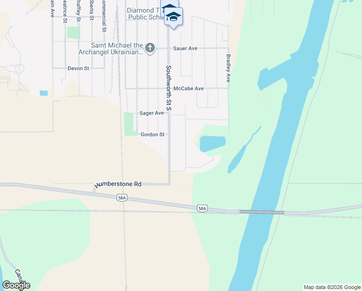 map of restaurants, bars, coffee shops, grocery stores, and more near in Welland