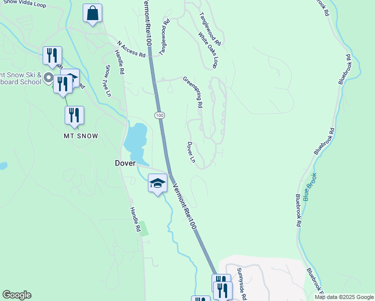 map of restaurants, bars, coffee shops, grocery stores, and more near 29 Dover Springs Lane in Dover