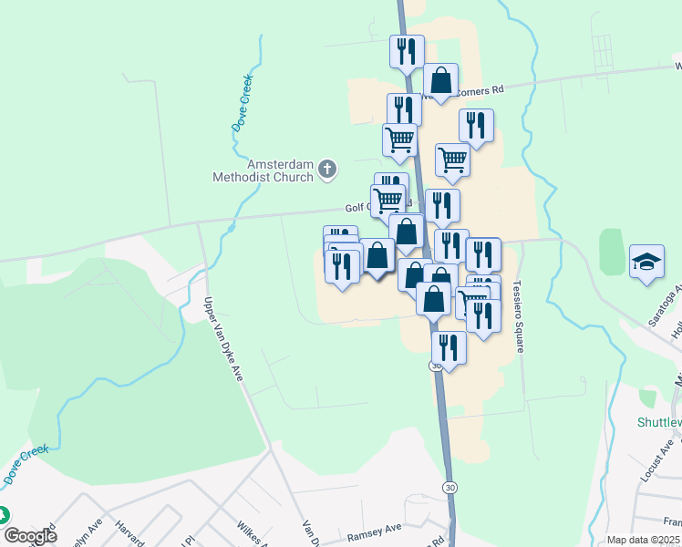 map of restaurants, bars, coffee shops, grocery stores, and more near 100 Amsterdam Commons in Amsterdam