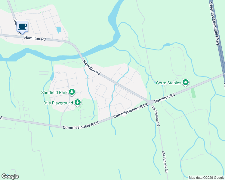 map of restaurants, bars, coffee shops, grocery stores, and more near 2421 Daisy Bend in London