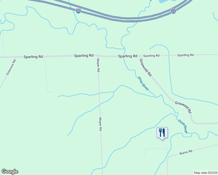 map of restaurants, bars, coffee shops, grocery stores, and more near 2140 Mayer Road in Smiths Creek