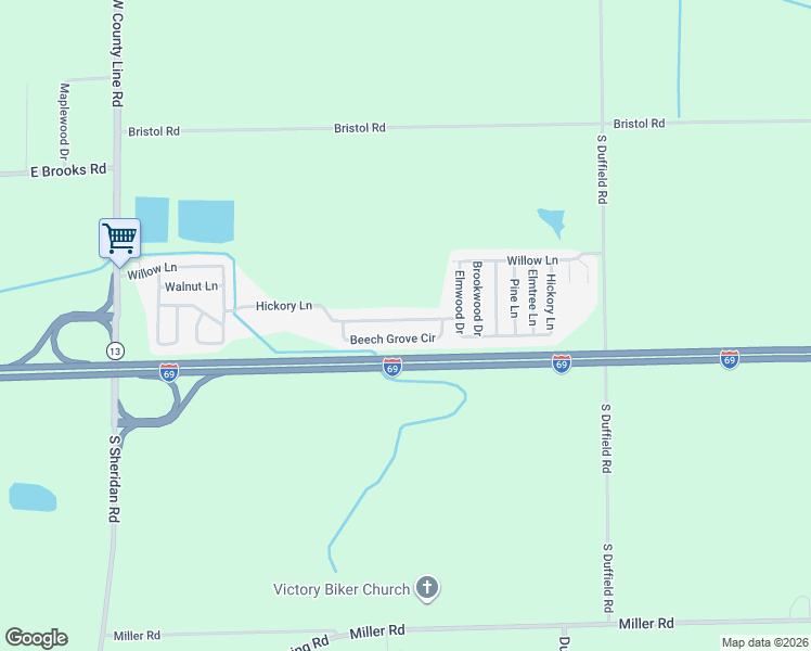 map of restaurants, bars, coffee shops, grocery stores, and more near 250 Hickory Lane in Lennon