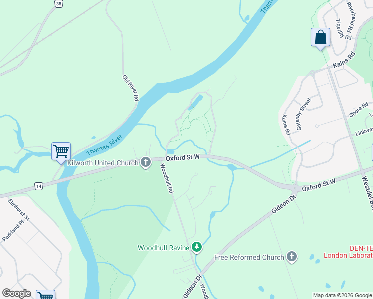 map of restaurants, bars, coffee shops, grocery stores, and more near 2307 Oxford Street West in London