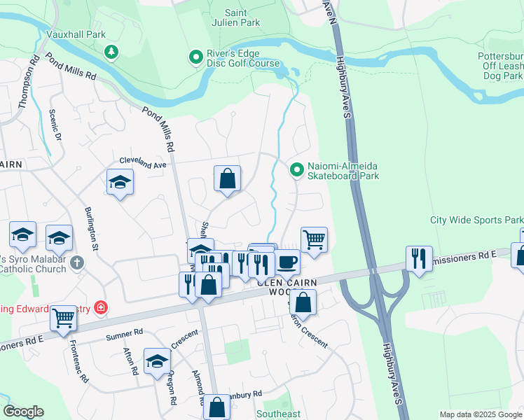 map of restaurants, bars, coffee shops, grocery stores, and more near 334 Jonathan Street in London