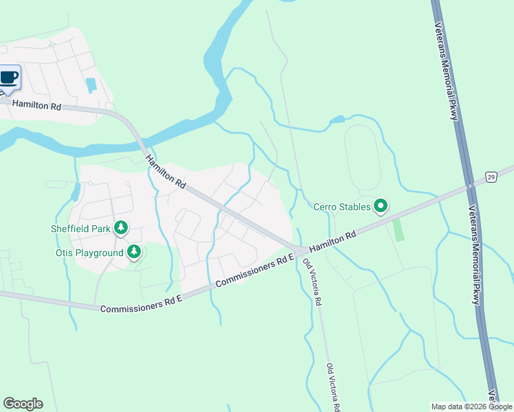 map of restaurants, bars, coffee shops, grocery stores, and more near 1764 Hamilton Road in London