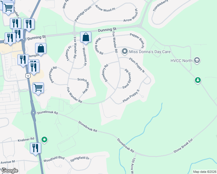map of restaurants, bars, coffee shops, grocery stores, and more near 13 Snowberry Road in Ballston Spa
