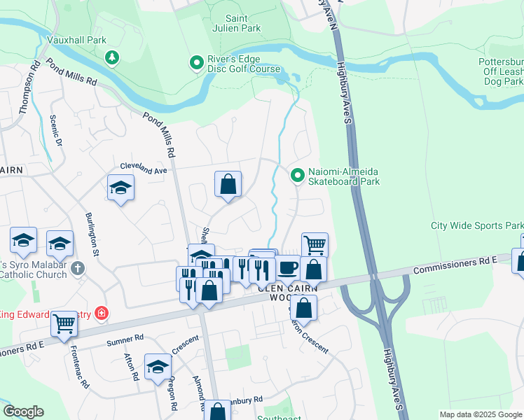 map of restaurants, bars, coffee shops, grocery stores, and more near 334 Jonathan Street in London