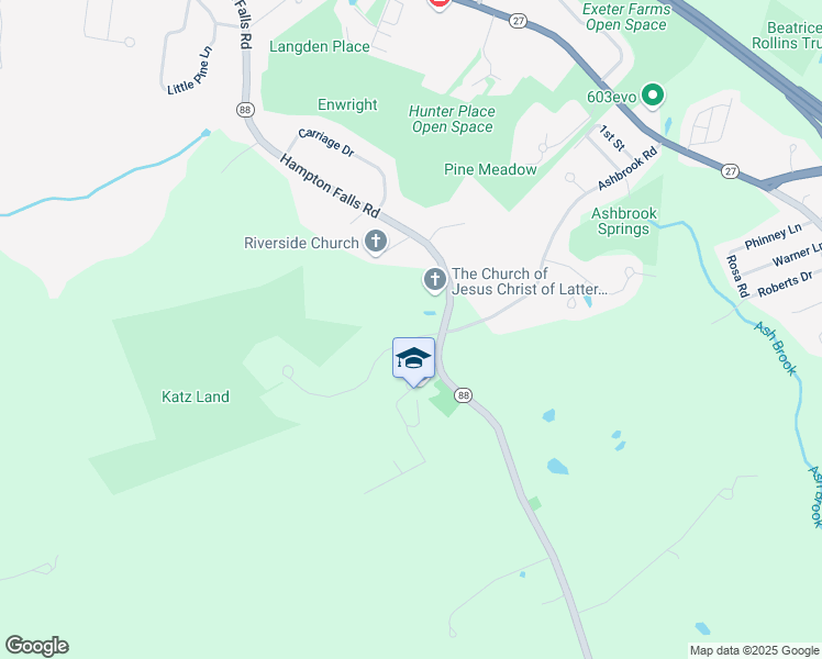 map of restaurants, bars, coffee shops, grocery stores, and more near 2 Exeter Falls Drive in Exeter