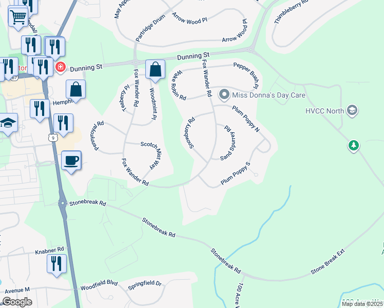 map of restaurants, bars, coffee shops, grocery stores, and more near 13 Snowberry Road in Ballston Spa