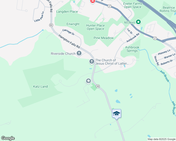 map of restaurants, bars, coffee shops, grocery stores, and more near 2 Exeter Falls Drive in Exeter