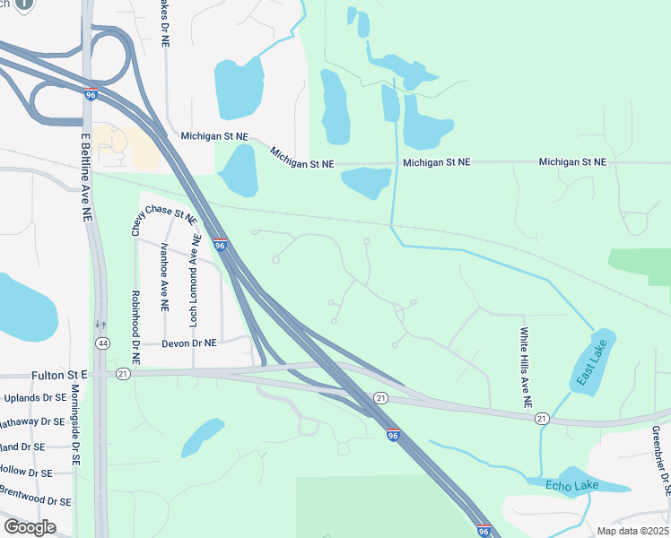 map of restaurants, bars, coffee shops, grocery stores, and more near 3734 Bridgehampton Drive Northeast in Grand Rapids