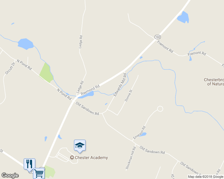 map of restaurants, bars, coffee shops, grocery stores, and more near 34 Edwards Mill Road in Chester