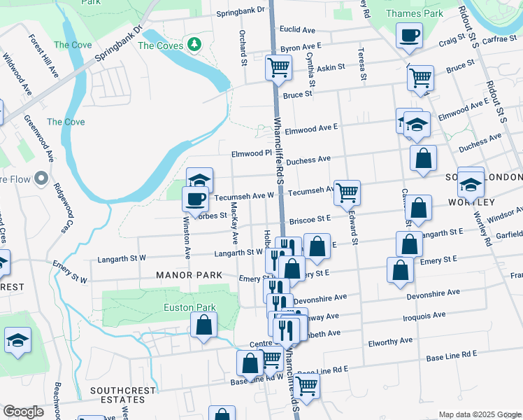 map of restaurants, bars, coffee shops, grocery stores, and more near 7 Holborn Avenue in London
