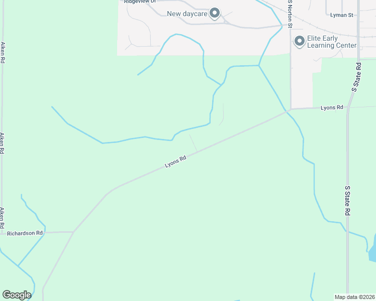 map of restaurants, bars, coffee shops, grocery stores, and more near 2415 Lyons Road in Owosso