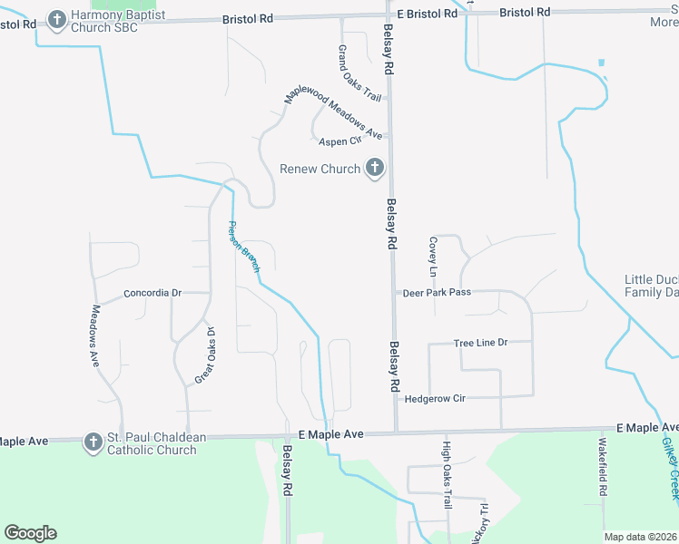 map of restaurants, bars, coffee shops, grocery stores, and more near 4336 Belsay Road in Burton