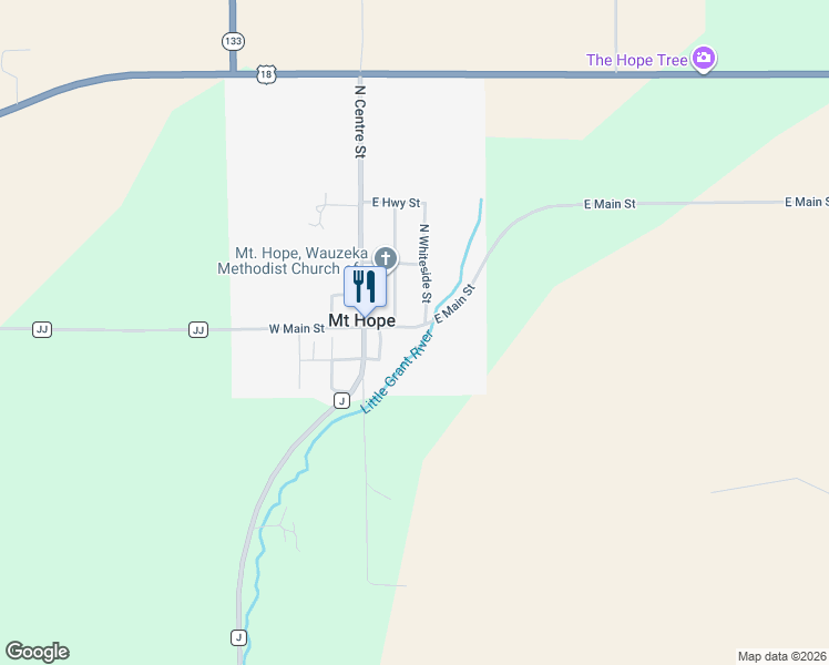 map of restaurants, bars, coffee shops, grocery stores, and more near 125 North Whiteside Street in Mount Hope