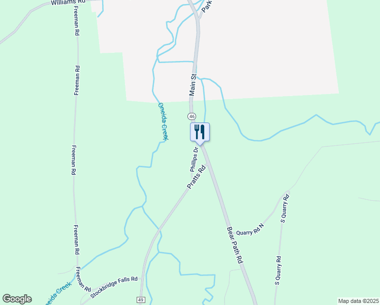 map of restaurants, bars, coffee shops, grocery stores, and more near 5037 Phillips Drive in Munnsville