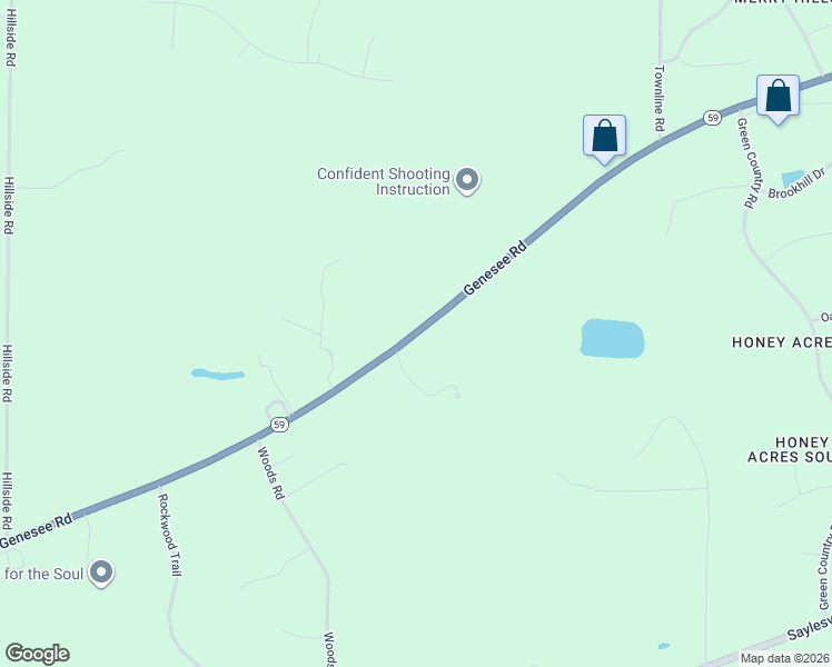 map of restaurants, bars, coffee shops, grocery stores, and more near Genesee Road in Waukesha