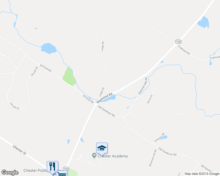 map of restaurants, bars, coffee shops, grocery stores, and more near 12 Ledge Road in Chester