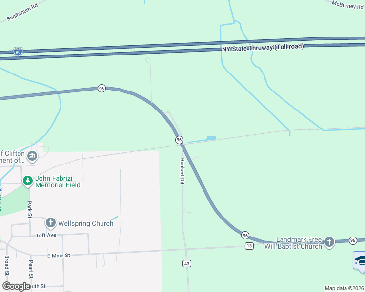 map of restaurants, bars, coffee shops, grocery stores, and more near 1301 Bankert Road in Clifton Springs