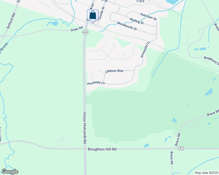 map of restaurants, bars, coffee shops, grocery stores, and more near 6943 Proximity Lane in Victor