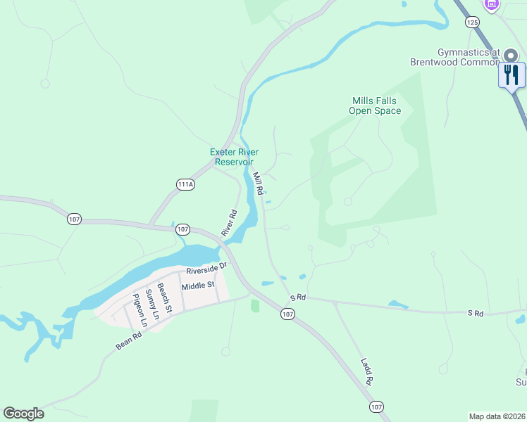map of restaurants, bars, coffee shops, grocery stores, and more near 43 Mill Road in Brentwood