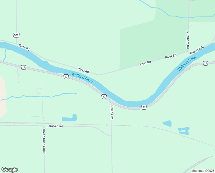 map of restaurants, bars, coffee shops, grocery stores, and more near 146 River Road in Welland