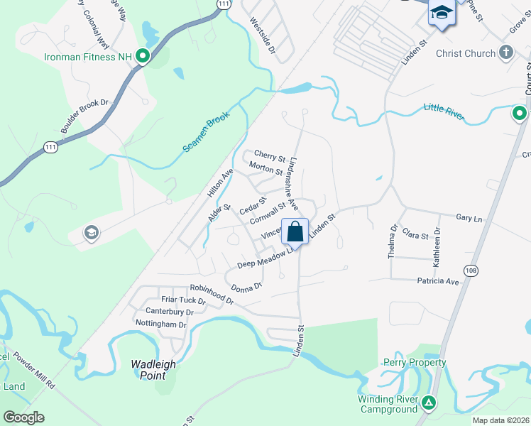map of restaurants, bars, coffee shops, grocery stores, and more near 15 Cornwall Avenue in Exeter
