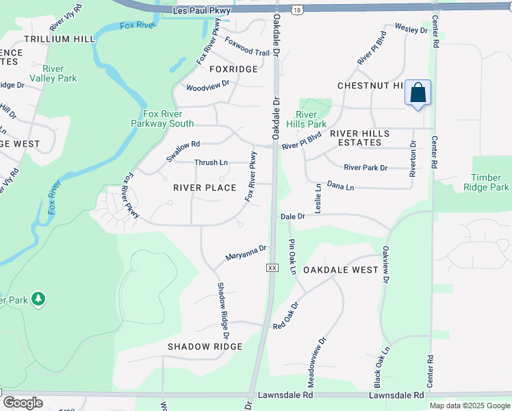 map of restaurants, bars, coffee shops, grocery stores, and more near 1208 Silverberry Court in Waukesha