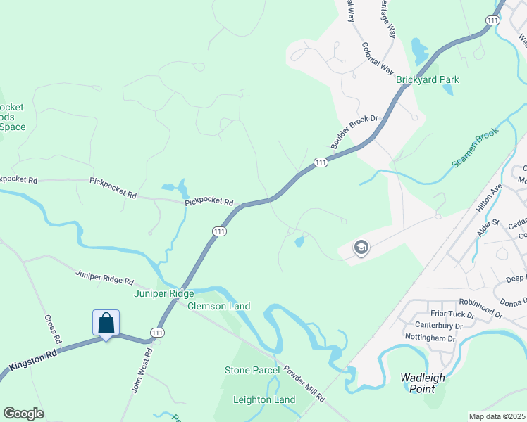 map of restaurants, bars, coffee shops, grocery stores, and more near 1 Riverwoods Drive in Exeter