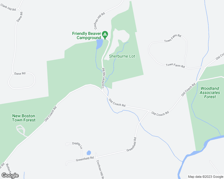 map of restaurants, bars, coffee shops, grocery stores, and more near 284 Old Coach Road in New Boston