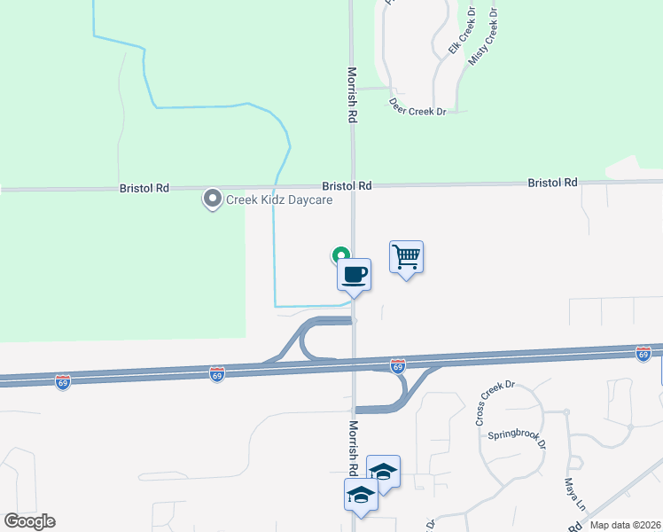 map of restaurants, bars, coffee shops, grocery stores, and more near 4110 Morrish Road in Swartz Creek