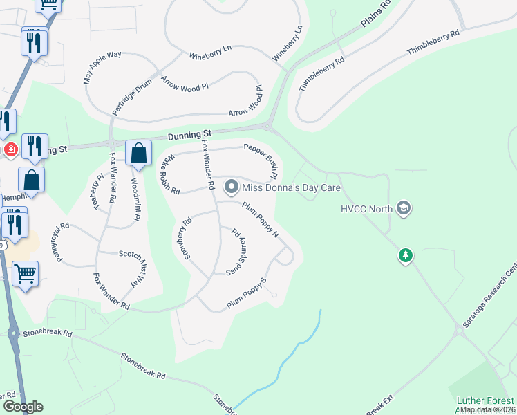 map of restaurants, bars, coffee shops, grocery stores, and more near 115 Plum Poppy North in Ballston Spa