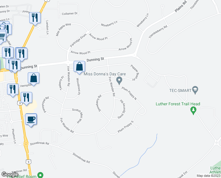map of restaurants, bars, coffee shops, grocery stores, and more near 93 Snowberry Road in Ballston Spa