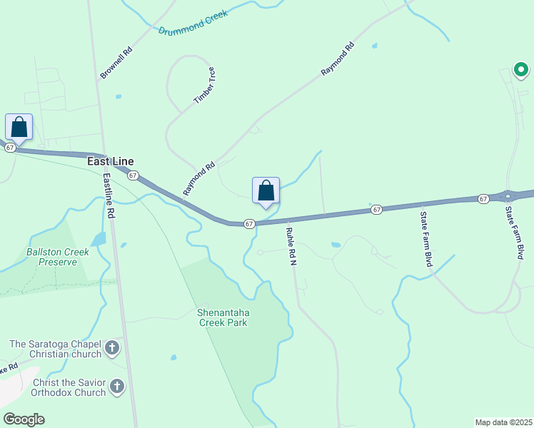 map of restaurants, bars, coffee shops, grocery stores, and more near 678 New York 67 in Ballston Spa