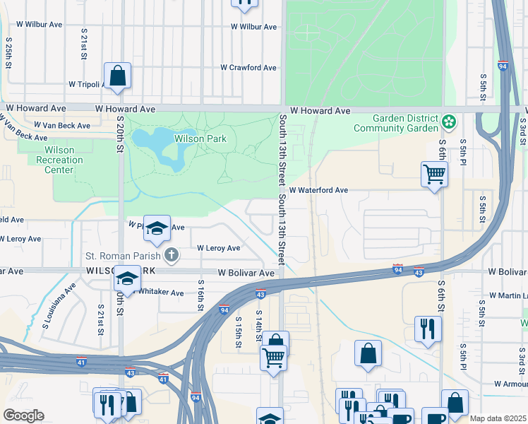 map of restaurants, bars, coffee shops, grocery stores, and more near 1400 West Sonata Drive in Milwaukee