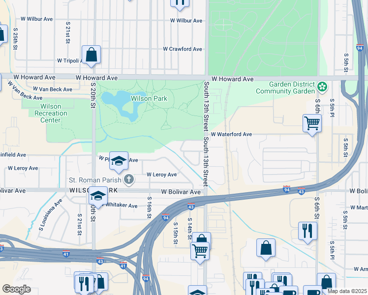 map of restaurants, bars, coffee shops, grocery stores, and more near 1400 West Sonata Drive in Milwaukee