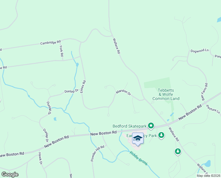 map of restaurants, bars, coffee shops, grocery stores, and more near 8 Dorothy's Way in Bedford