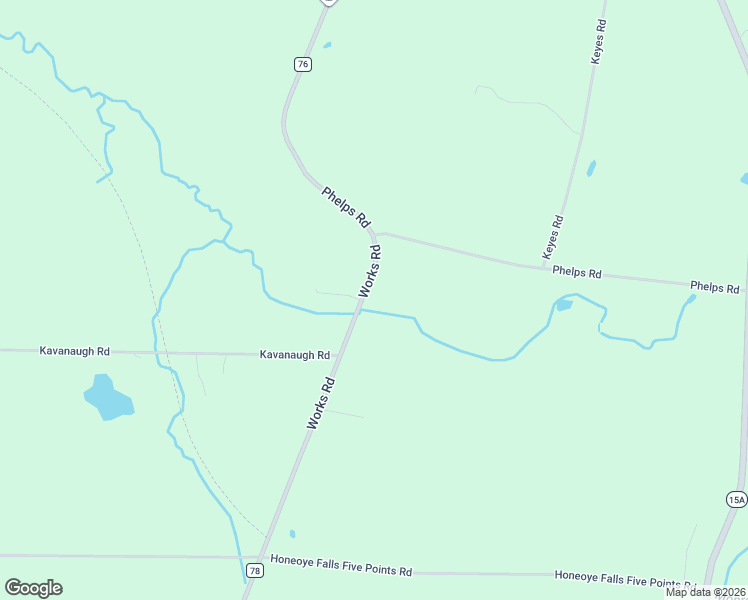 map of restaurants, bars, coffee shops, grocery stores, and more near 10 Works Road in Honeoye Falls