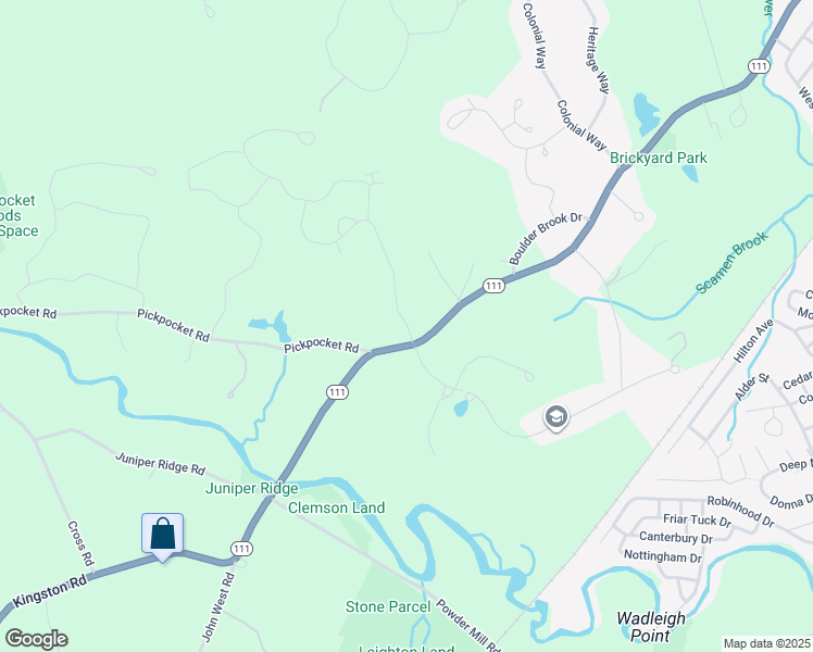 map of restaurants, bars, coffee shops, grocery stores, and more near 1 Riverwoods Drive in Exeter