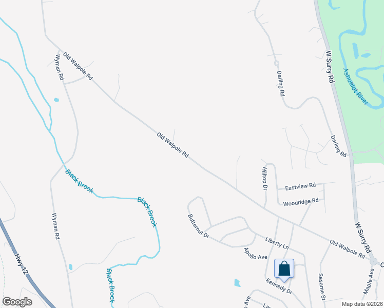 map of restaurants, bars, coffee shops, grocery stores, and more near 184 Old Walpole Road in Keene