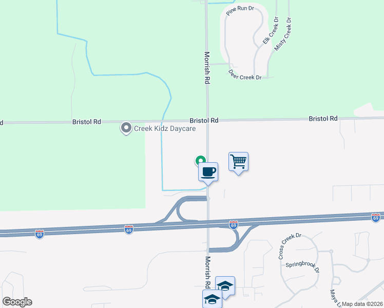 map of restaurants, bars, coffee shops, grocery stores, and more near 4110 Morrish Road in Swartz Creek