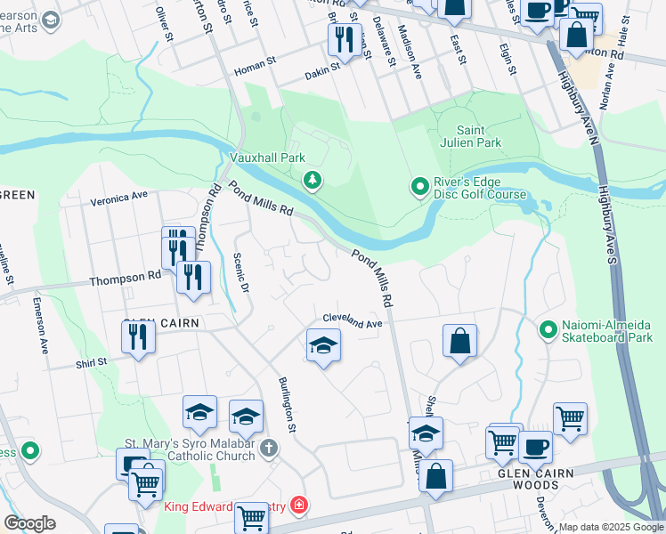 map of restaurants, bars, coffee shops, grocery stores, and more near 9 Ailsa Place in London