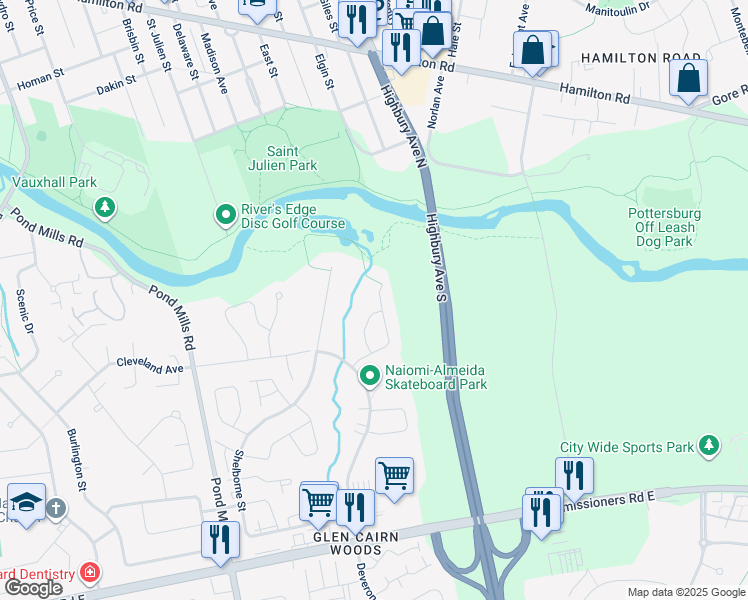map of restaurants, bars, coffee shops, grocery stores, and more near 138 Eula White Place in London