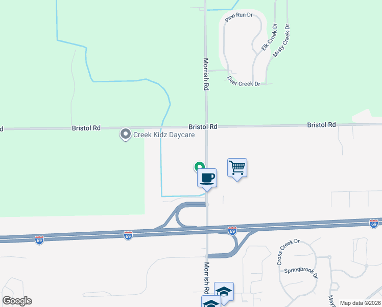 map of restaurants, bars, coffee shops, grocery stores, and more near 4048 Morrish Road in Swartz Creek