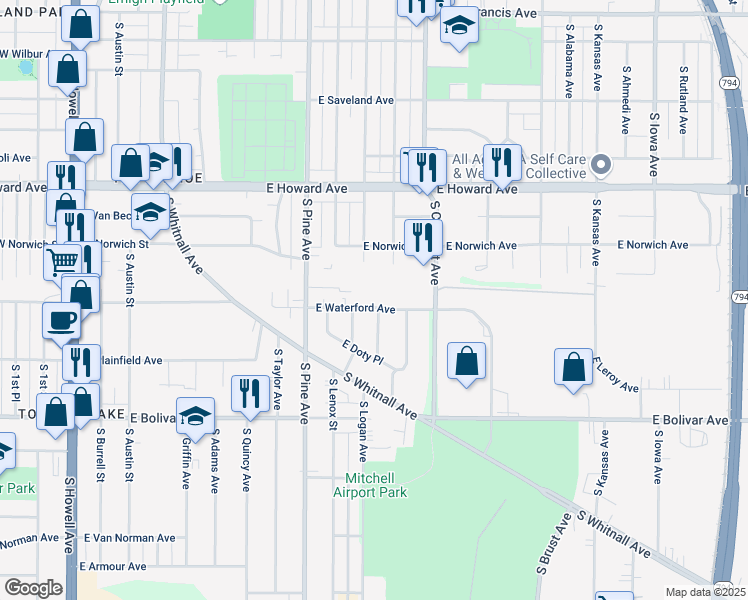 map of restaurants, bars, coffee shops, grocery stores, and more near 936 East Waterford Avenue in Milwaukee